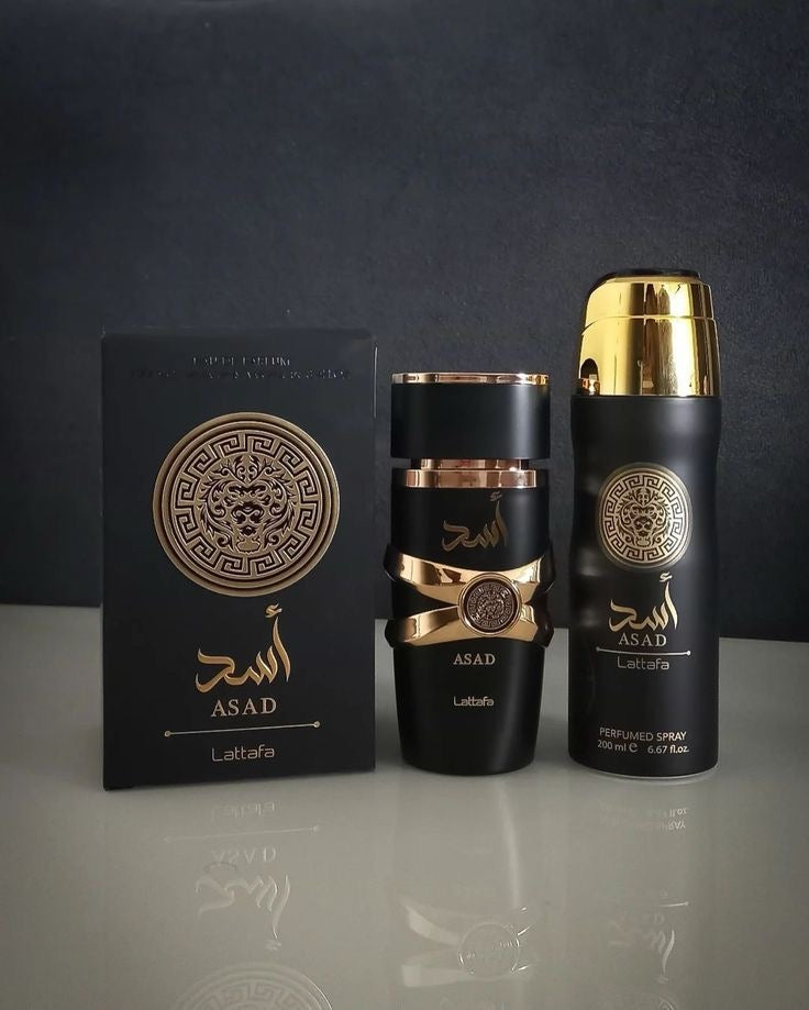 KIT ASAD LATTAFA Kit Asad Lattafa - Perfume, Pasta Hidratante e Spray corporal