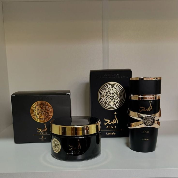 KIT ASAD LATTAFA Kit Asad Lattafa - Perfume, Pasta Hidratante e Spray corporal